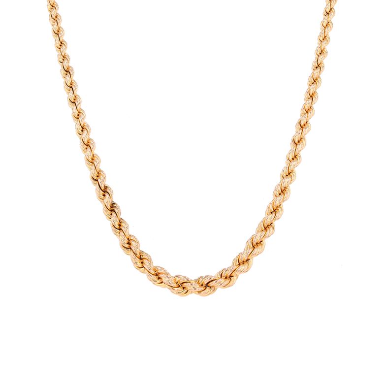 Collier maille torsadée en chute or jaune 45.67g Comme neuf -  reconditionné disponible sur Gemme Les Bijoux
